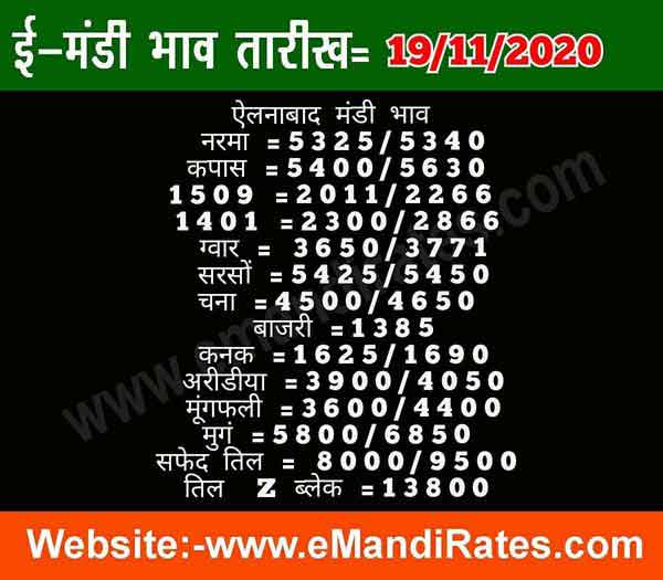ऐलनाबाद मंडी भाव 19 नवंबर