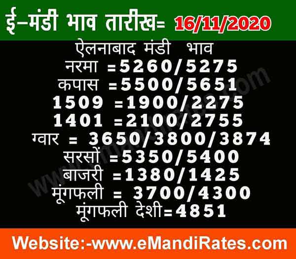 ellenabad mandi ka bhav today 16 november 2020