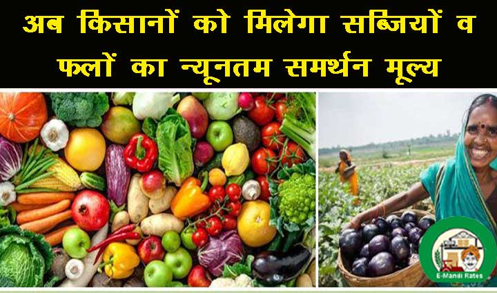 अब सब्जियों व फलों के लिए भी तय किया गया एमएसपी मूल्य