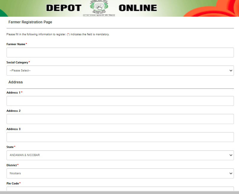 Apply Farmer Registration Form online