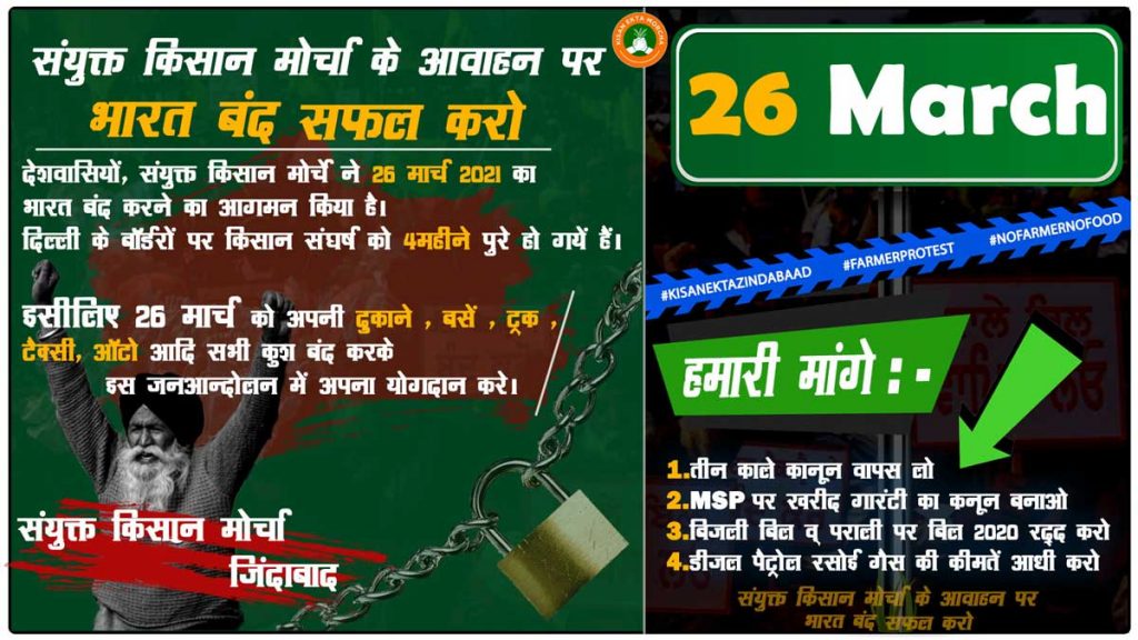 Bharat Bandh On 26 March 2021