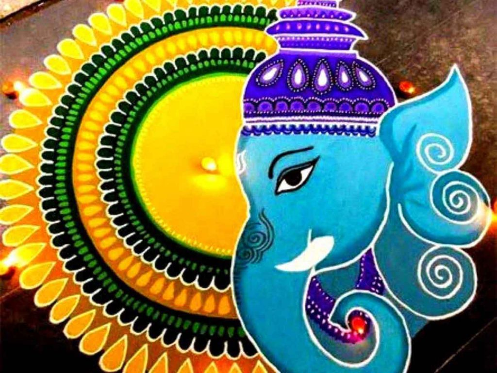 ganesh rangoli designs for diwali