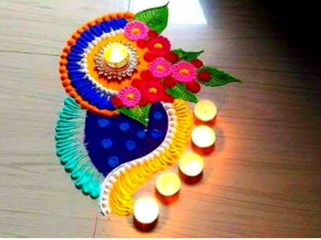 rangoli designs for diwali with flowers