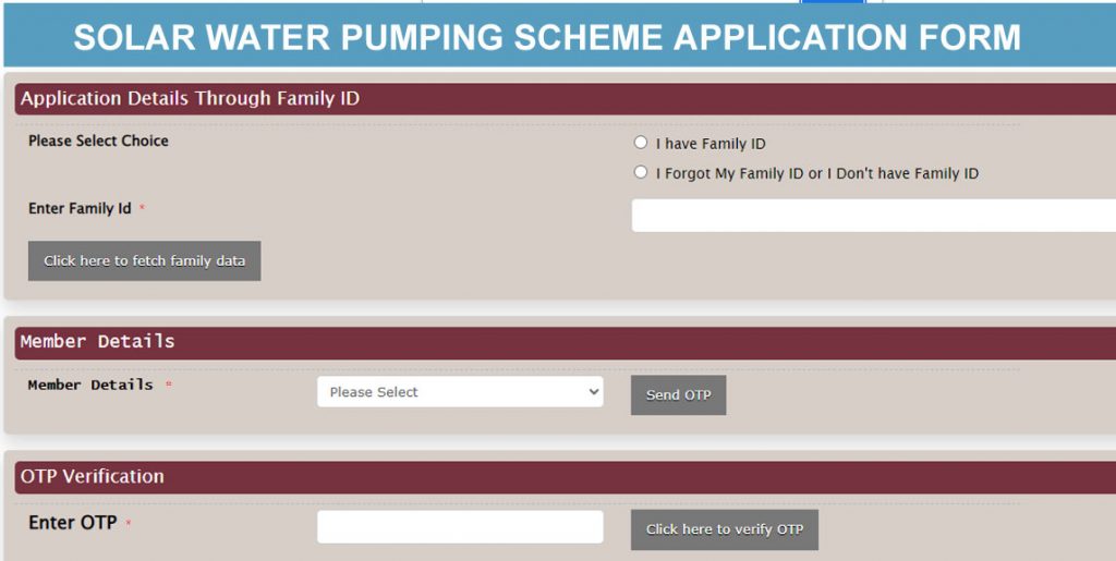 SOLAR WATER PUMPING SCHEME APPLICATION FORM