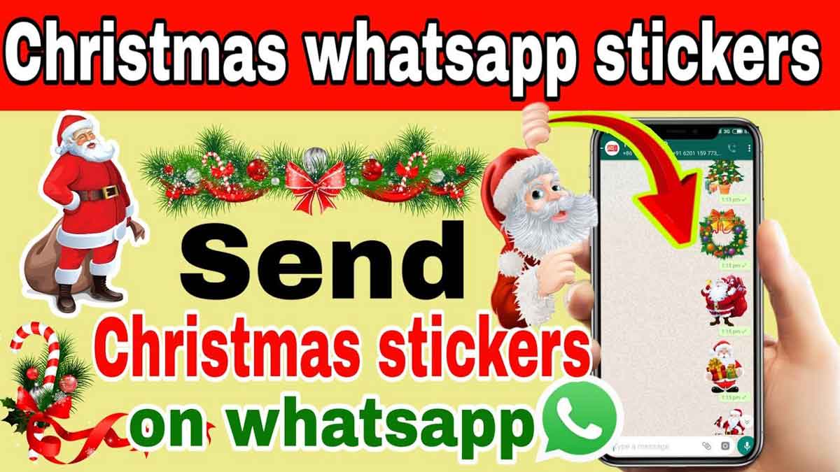 send Whatsapp Merry Christmas Wishes Stickers 2021