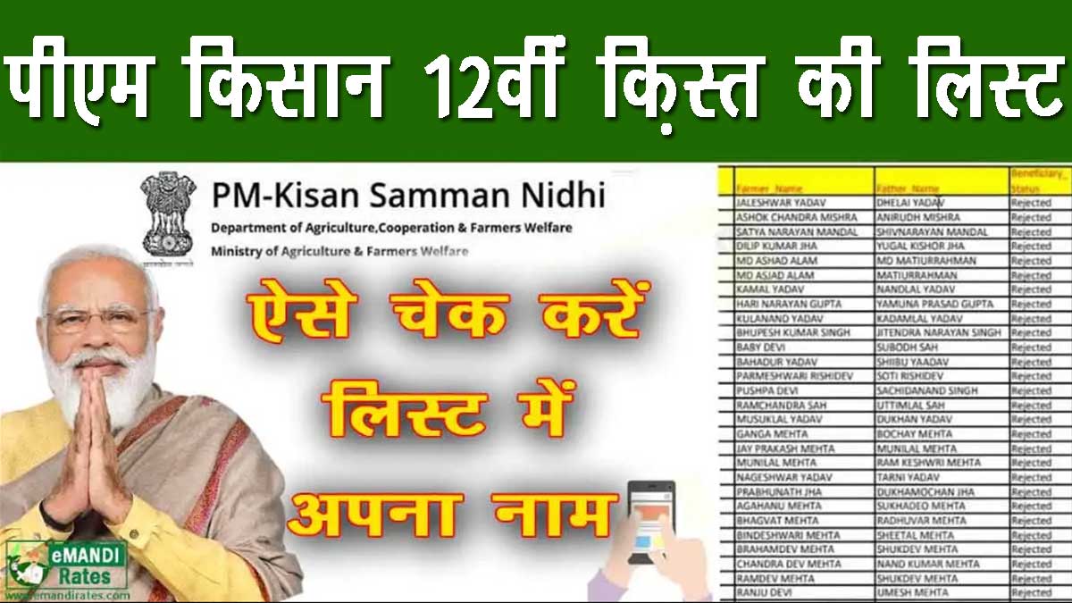 PM kisan status list 12th installment