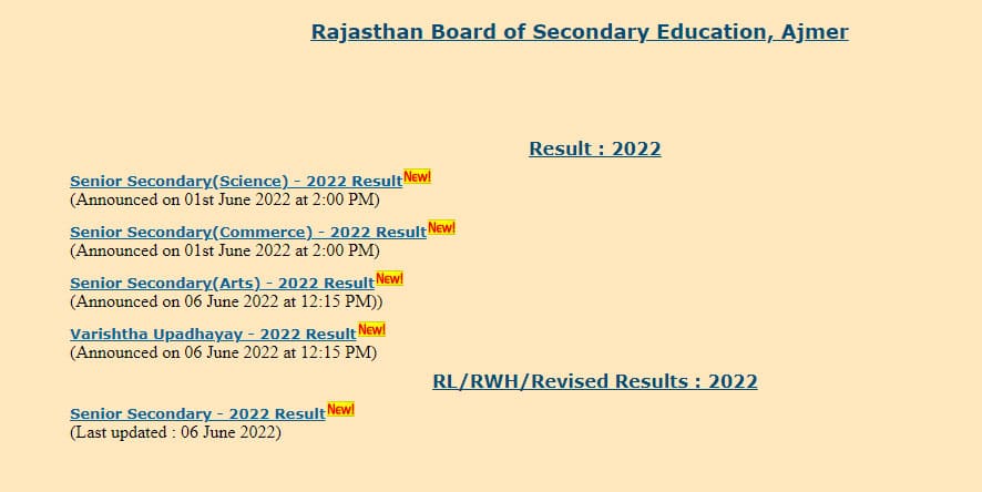Rajasthan Board of Secondary Education, Ajmer