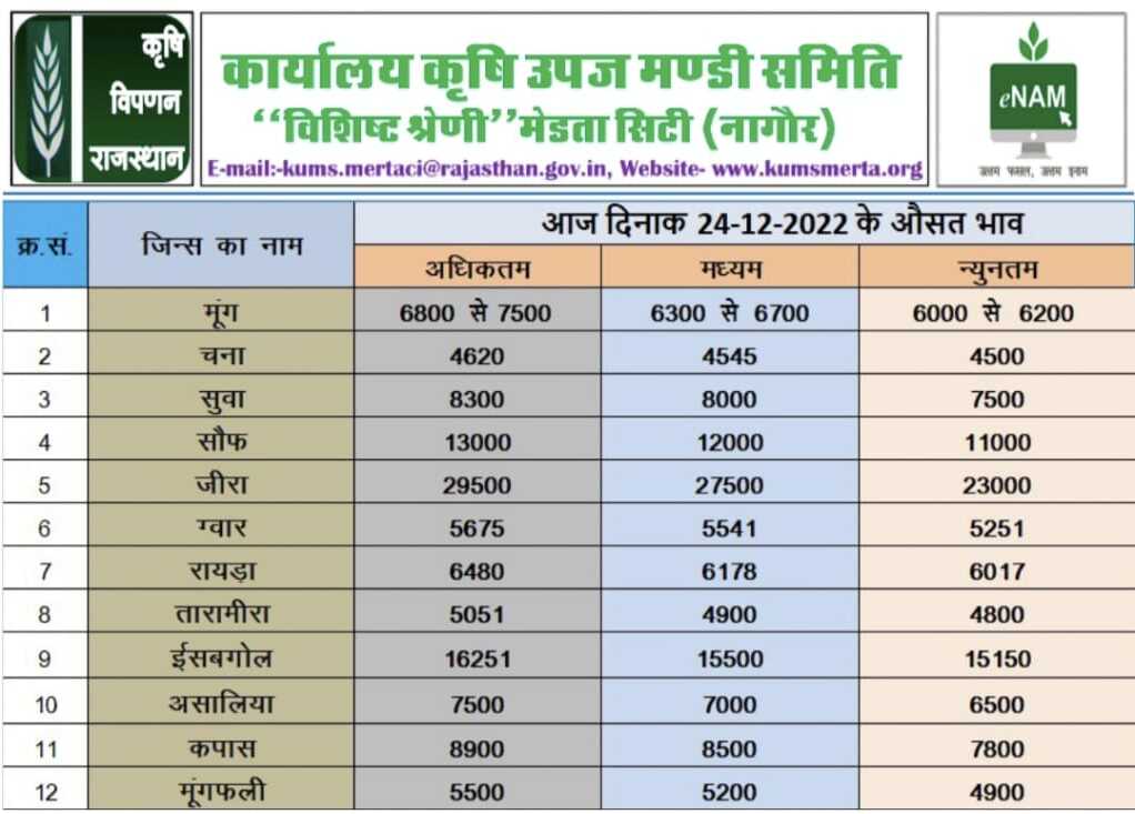 merta mandi bhav 24-12-2022