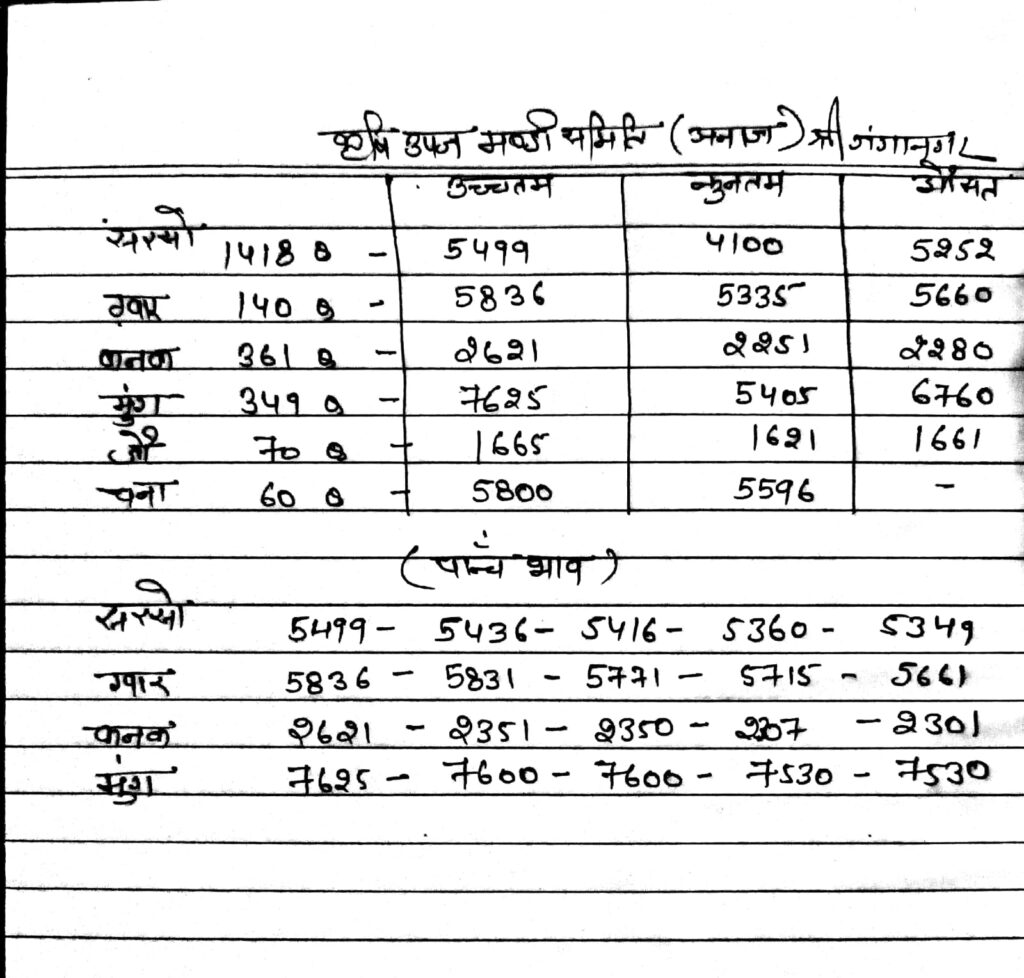 Sri Ganganagr Mandi Bhav 17-08-2023