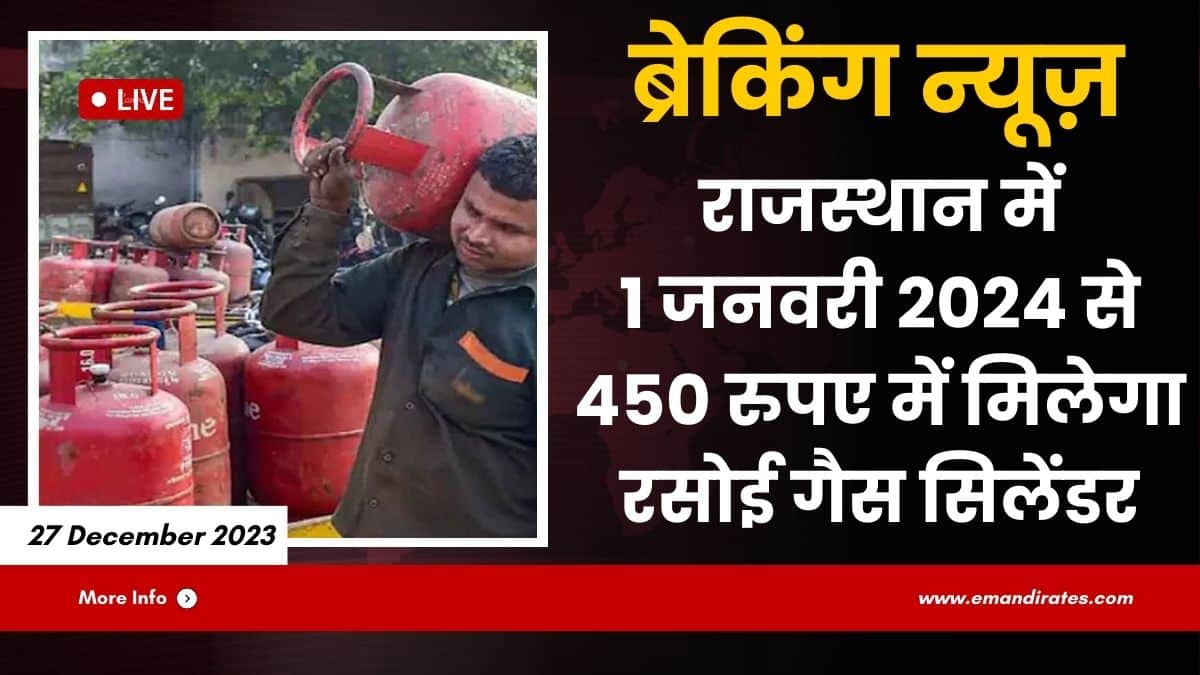 Gas cylinder in Rs 450 in Rajasthan