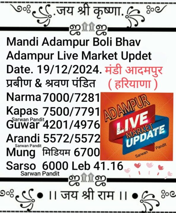 आदमपुर मंडी का भाव