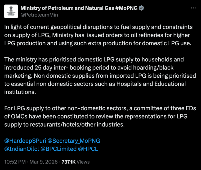 LPG booking rule change March 2026 