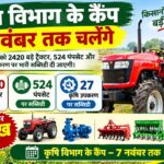 कृषि उपकरण अनुदान कैंप: 2420 बड़े ट्रैक्टर सहित अन्य कृषि उपकरणों पर ₹5 लाख की छूट