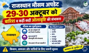 राजस्थान मौसम अपडेट: 29-30 अक्टूबर को बारिश व कहीं-कहीं ओलावृष्टि की संभावना