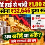 रिकॉर्ड हाई से चांदी ₹1.80 लाख तो सोना ₹32,646 हुआ सस्ता! अब खरीदें या रुकें? जाने एक्सपर्ट की राय